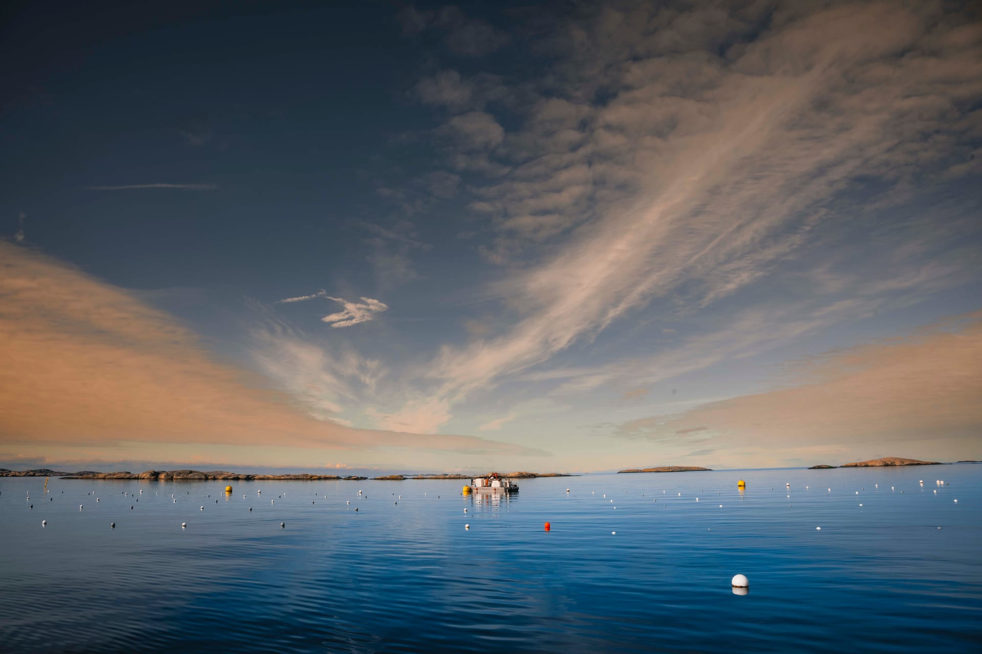 Sea with buoys